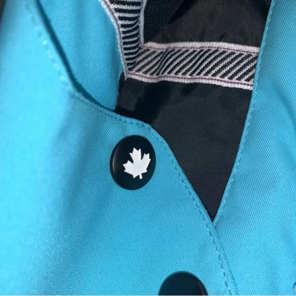 Girl’s XXL Orage Winter Coat Ski Snow Jacket Teal Blue White Polka Dot